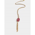 Irregular Druzy Stone Tassel Pendant Necklace